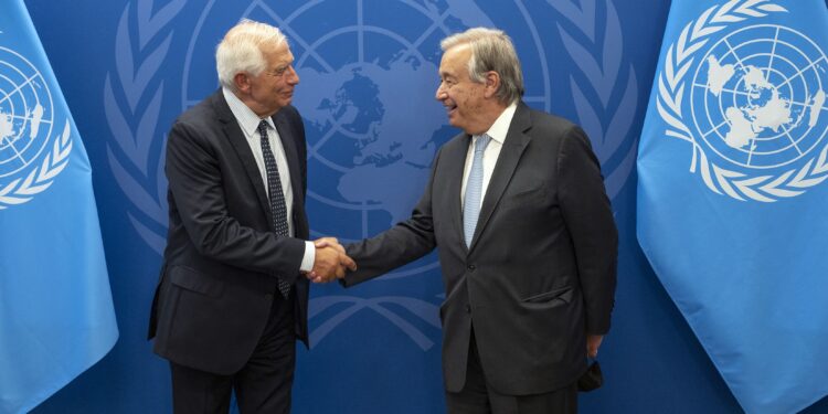 Josep Borrell e Antonio Guterres cessate il fuoco