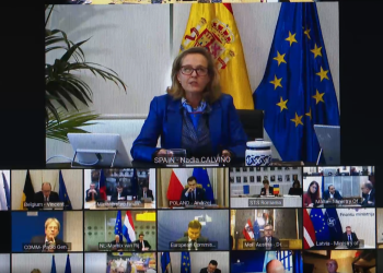 Il consiglio Ecofin straordinario, in videoconferenza, trova l'accordo per la riforma del patto di stabilità [20 dicembre 2023. Foto: European Council]