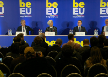 Un momento della conferenza di fine lavori della riunione informale dell'Eurogruppo [Gent, 23 febbraio 2023]