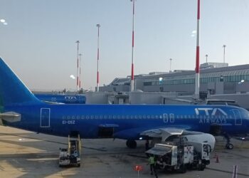 Un aeromobile di Ita all'aeroporto di Roma Fiumicino [foto: Emanuele Bonini]