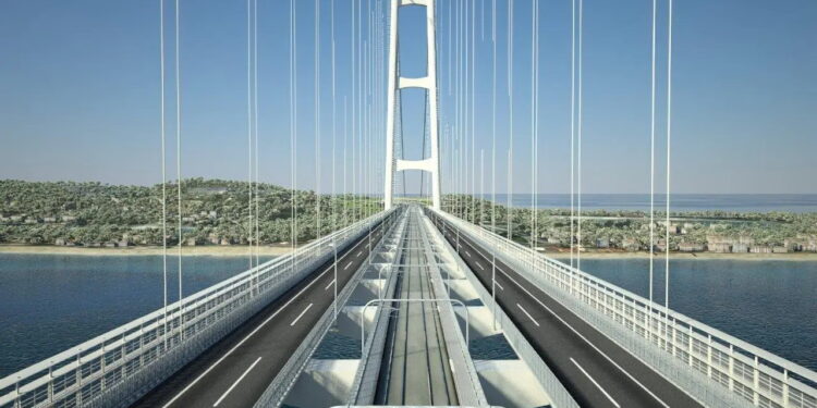 Ponte sullo Stretto rendering