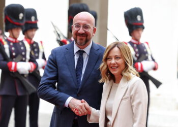 CHARLES MICHEL. PRESIDENTE DEL CONSIGLIO EUROPEO, GIORGIA MELONI PRESIDENTE DEL CONSIGLIO