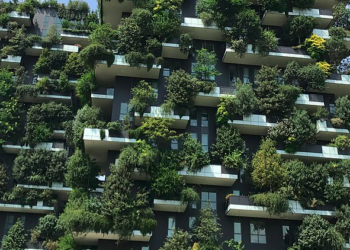 Un particolare del 'bosco verticale' a Milano [foto: Wikimedia Commons]