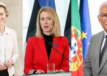 Da sinistra: Ursula von der Leyen, Kaja Kallas e Antonio Costa [foto: Wikimedia Commons]