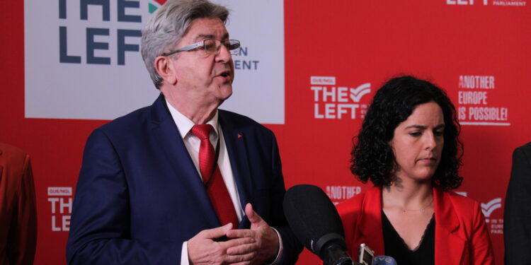 Jean Luc Mélenchon e Manon Aubry al Parlamento europeo [Ph: Simone De La Feld/Eunews]