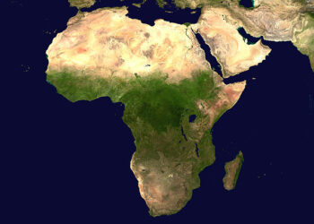 Vista satellitare dell'Africa [foto: Wikimedia Commons]