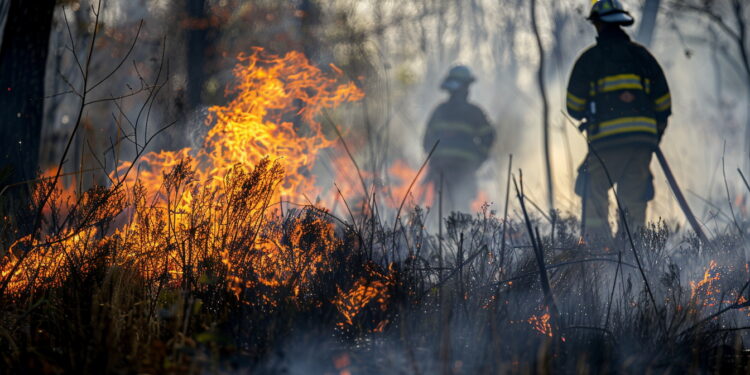 Vigili del fuoco al lavoro contro un incendio [foto: imagoeconomica]