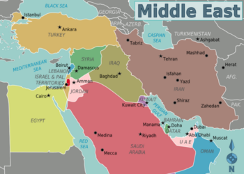 Mappa politica del Medio Oriente [foto: Wikimedia Commons]