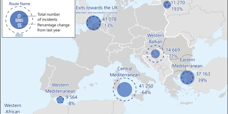 Fonte: Frontex, numeri degli sbarchi irregolari gennaio-agosto 2024.