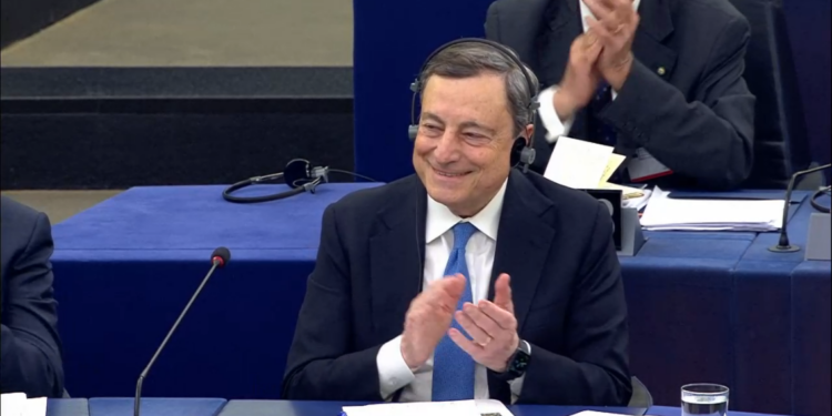 Mario Draghi in Parlamento europeo [archivio]